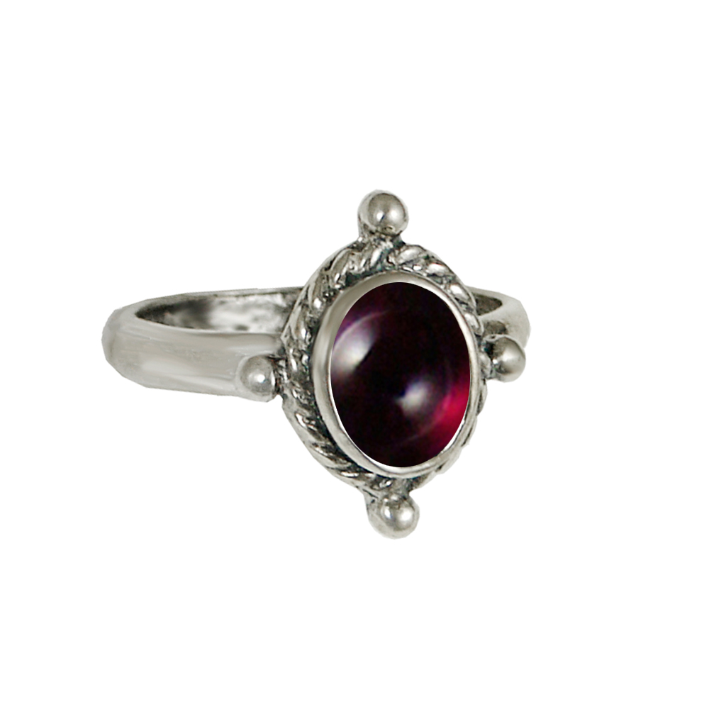 Sterling Silver Ring With Garnet Size 10 Sterling Silver Ring With Garnet Size 10